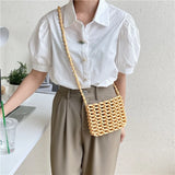 Hand-woven Hollow Bead Women Bag Crossbody