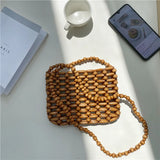 Hand-woven Hollow Bead Women Bag Crossbody