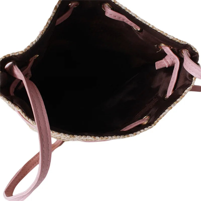 Vintage Drawstring Tassel Bucket Bag Women's Crossbody Purse