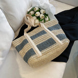 Straw Crossbody Bag Large Capacity Handbag Women's