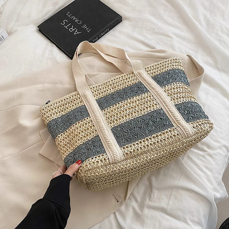 Straw Crossbody Bag Large Capacity Handbag Women's
