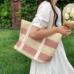Straw Crossbody Bag Large Capacity Handbag Women's