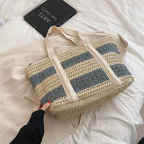 Straw Crossbody Bag Large Capacity Handbag Women's
