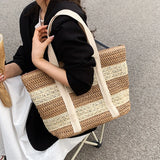 Straw Crossbody Bag Large Capacity Handbag Women's