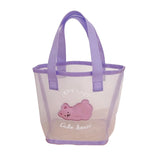 Summer Vintage Female Bag Bear Transparent Mesh Hand-held Shoulder Bags