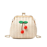 Summer Straw Bag Female Chain Slung Bucket Bag