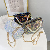 Summer Small Bag Female Sequins Chain Shoulder Crossbody Pillow Bag