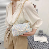 Summer Small Bag Female Sequins Chain Shoulder Crossbody Pillow Bag