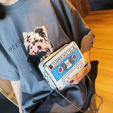 Summer Small Shoulder Bag Tape Recorder Women's Bags Funny Cartoon