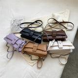 Summer Small Square Bag PU Leather Chains Underarm Bag Clutch Purse