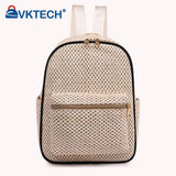 Summer Straw Backpack Beach Woven Female School Book Bag Daily Daypack Casual