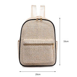 Summer Straw Backpack Beach Woven Female School Book Bag Daily Daypack Casual