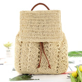 Summer Straw Backpack Women Shoulders Bags Casual Woven School Bags