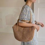 Summer Straw Bag For Women Large Beach Tote Handbag