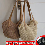 Summer Straw Bag For Women Large Beach Tote Handbag