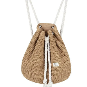 Summer Straw Bag Women Backpack Rucksack For Girls Mochila Travel Beach