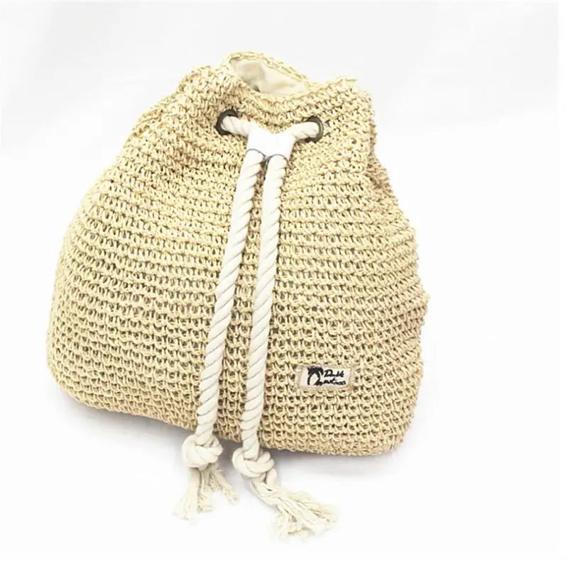 Summer Straw Bag Women Backpack Rucksack For Girls Mochila Travel Beach