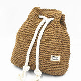Women Straw Backpack Rucksack Weaved Girls Mochila Travel Beach Bag