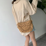 Summer Straw Bags Tassel Beach Bags Rattan Woven Handbags