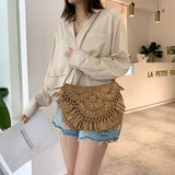 Summer Straw Tassel Crossbody Handbag Vacation Purse