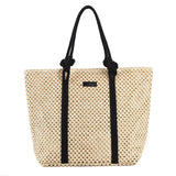 Straw Beach Bag Women Shoulder Handbag Travel Shopper Resort Style