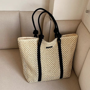 Summer Straw Beach Bag Large Rattan Woven Handbag