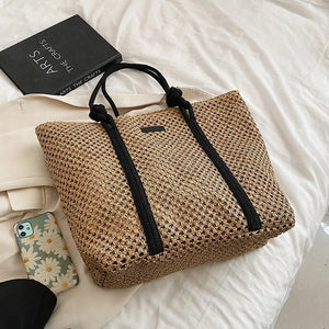 Summer Straw Beach Bag Large Rattan Woven Handbag