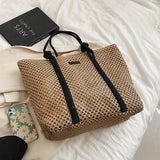 Summer Straw Beach Bag Large Rattan Woven Handbag