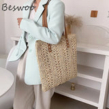 Summer Straw Beach Shoulder Bag Bohemian Travel Tote Bag