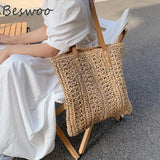 Summer Straw Beach Shoulder Bag Bohemian Travel Tote Bag