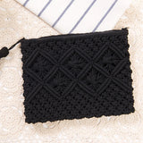 Rattan Woven Handbag with Straw Tassel Beach Bag