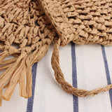 Summer Straw Beach Bag Tassel Rattan Woven Handbag Vacation Shoulder Crossbody