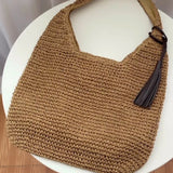 Straw Beach Bags for Women Woven Handbags Vacation Shopping Bags