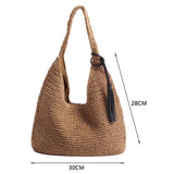 Straw Beach Bags for Women Woven Handbags Vacation Shopping Bags
