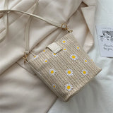 Summer Straw Crossbody Bags Women Handbags Knitted Boho Bag Female