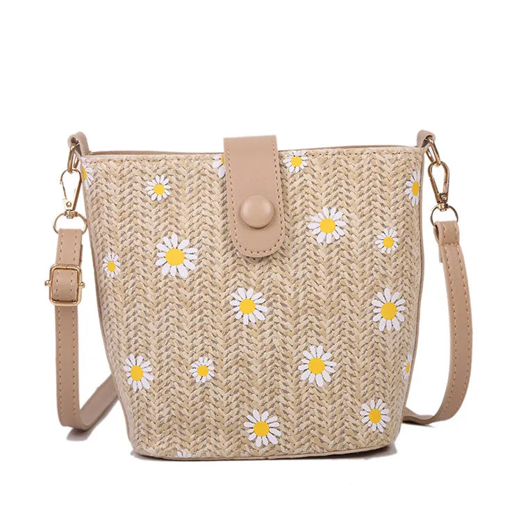 Summer Straw Crossbody Bags Women Handbags Knitted Boho Bag Female