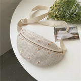 Summer Straw Handbag Female Japanese Small Fresh Lace Daisy Messenger Bag