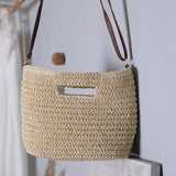 Summer Straw Handle Bag Large Capcaity Woven Rattan Beach Bag