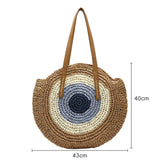 Summer Straw Rattan Bag Splicing Woven Women Messenger Bags Handbag