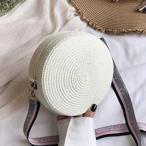 Summer Straw Round Bag For Women Woven Shoulder Messenger Bag