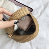 Summer Straw Round Bag For Women Woven Shoulder Messenger Bag