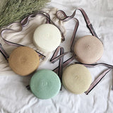 Summer Straw Round Bag For Women Woven Shoulder Messenger Bag