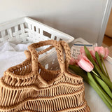 Straw Shoulder Bag Women Large Capacity Totes Braided Beach