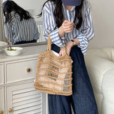 Straw Shoulder Bag Women Large Capacity Totes Braided Beach