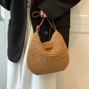 Summer Straw Shoulder Bag For Women Large Capacity Totes
