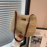 Summer Straw Shoulder Bag For Women Large Capacity Totes