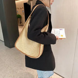 Summer Straw Shoulder Bags for Women Small Flap Shopper Women's Bag