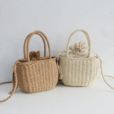 Summer Straw Tote Bag for Women Rattan Crossbody Beach Shoulder Bag