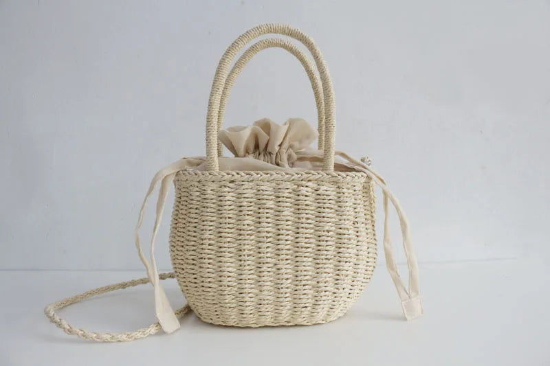 Summer Straw Tote Bag for Women Rattan Crossbody Beach Shoulder Bag