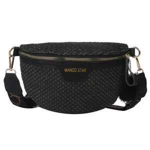 Summer Straw Waist Bag Casual Belt Bags Fanny Pack Banana Chest Pack